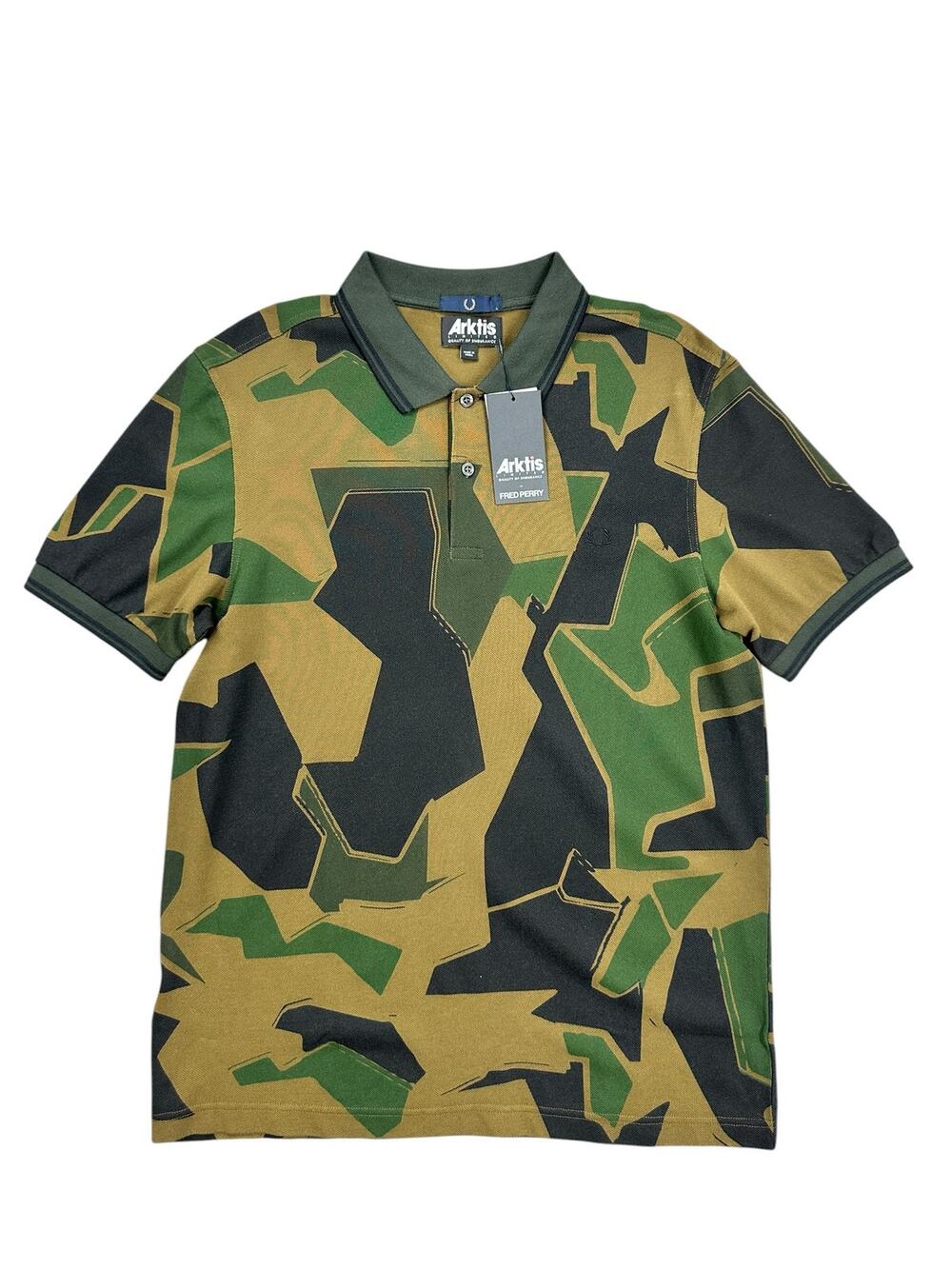 Fred Perry x Arktis Limited Edition Pique Polo Woodland Camo NWT — Size Large